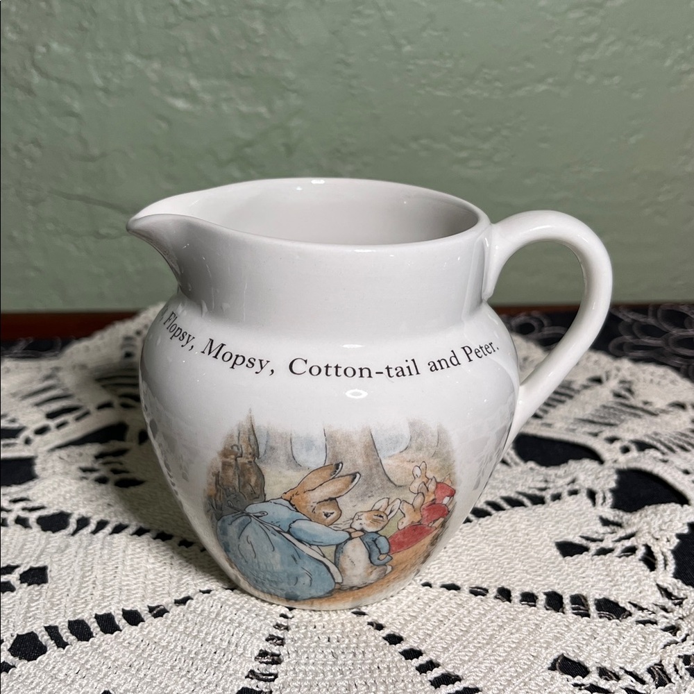 Peter Rabbit Ceramic Pitcher – Flopsy, Mopsy, Cotton-tail, and Peter